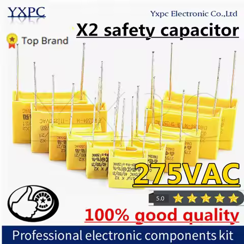 10pcs 275VAC X2 safety Polypropylene film capacitor 1uF 1.2uF 1.5uF 2uF 2.2uF 3.3uF 0.1uF 0.22uF 0.3