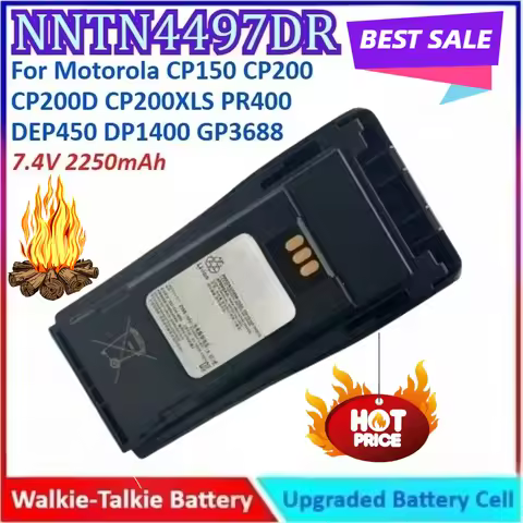 2250mAh 7.4V NNTN4497DR Walkie Talkie Battery for Motorola CP150 CP200 CP200D CP200XLS PR400 DEP450