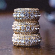 Ice Out hip hop Ring Micro-Inlaid Five-Row Full Zirconium Diamond Ring Trendy hip hop Men Women Ring