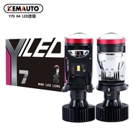 Y7d เลนส์โมดูลสูงและต่ำแบบลำแสงคู่ฟิชอายความสว่างสูง50W Y7D ไฟหน้ารถมอเตอร์ไซค์แบบ LED H4ชุดไฟหน้าแล