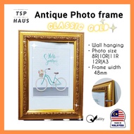 8R|10R|11R|12R|A3 Gold Classic Unique vintage photo frame Wall hanging bingkai gambar Kayu Kerawang 