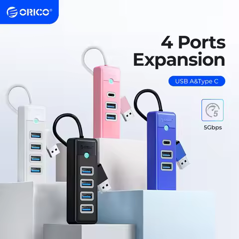ORICO 4 Ports USB3.0/Type-C HUB 5Gbps High Speed OTG Adapter for PC Computer Accessories Macbook Pro