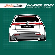 Sticker Kereta Harier, Sticker Belakang Toyota Harier, Custom Warna dan Nombor Plate.