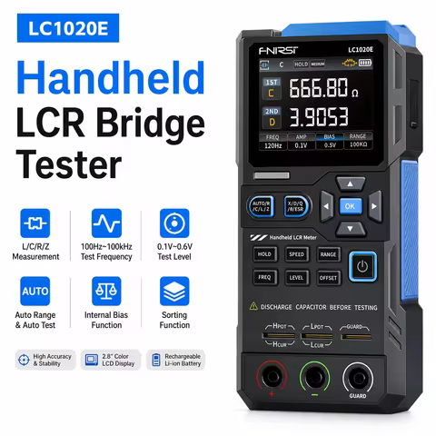 FNIRSI LC1020E High Precision Handheld LCR Meter 100KHz Built-in Battery Tester for Capacitor Induct