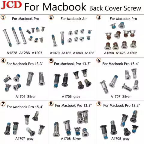 JCD Laptop Bottom Case Screw For Macbook Pro Retina A1278 A1286 A1297 A1398 A1425 A1502 MC975 MC976 