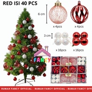 [1SET/ 40PCS] CHRISTMAS BALLS 6CM GLITTER BOX MICA Ornament Accessories Christmas Tree Decoration/s 