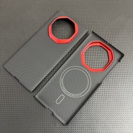 เคสโทรศัพท์มือถือแบบพับได้ 3 ครั้งบางเฉียบด้วยคาร์บอนไฟเบอร์และอะลูมิเนียมสำหรับ Huawei Mate XT พร้อ