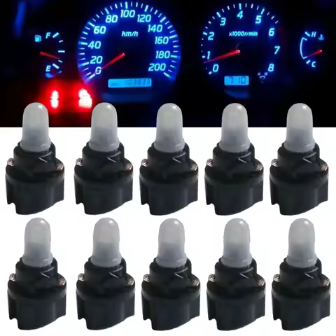 10Pcs Auto Panel Lights T5 T6.5 W1.2W LED Bulb Canbus Dashboard Instrument Lighting 12V 3000K 6000K 