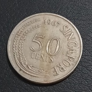 Koin Master 1734 - 50 Cents Singapura Tahun 1967