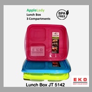 AppleLady 3 Compartment Lunch Box Tupperware Food Container Bento BPA Free