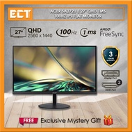 Acer SA272U G0 27" WQHD (2560 x 1440) 1ms 120Hz IPS Zero Frame Slim Monitor (HDMI x2, DP x1, Speaker