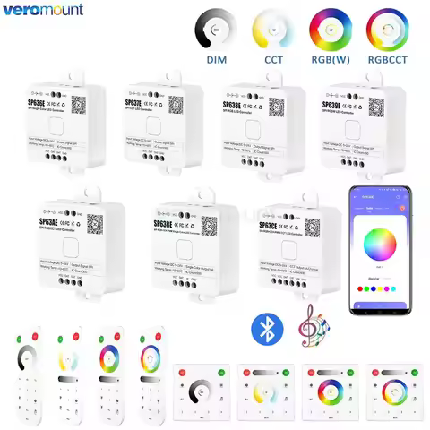 SP636E-SP639E SPI FCOB Pixels LED Controller SK6812 WS2814 RGBW WS2812B RGB Light Strip Bluetooth Mu