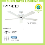 FANCO FFM2000 Fanco Ceiling Fan E-Series FFM 2000 52 inch Light Kit 402-3L MEGAMAN 9.5W LED Bulb