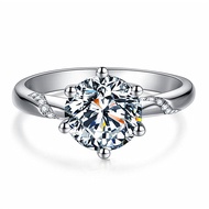 1CT Classic Six Prong Moissanite Ring, Adjustable Open Band Wedding Engagement Ring For Women