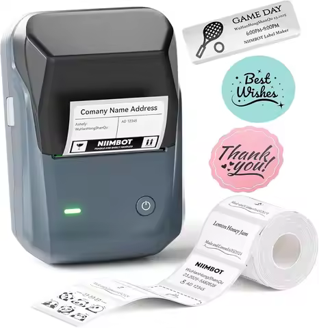 B1 Label Maker Machine, Thermal Label Printer Easy to Use for Office, Home, Business, Came with 1 Ro