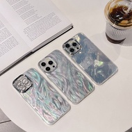 casing iphone 17 iphone 17 casing iphone 17 pro casing High-End Feather Gauze Pattern Suitable for i