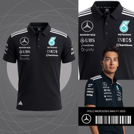 Kaos polo mercedes amg F1 2025 putih - Kualitas premium