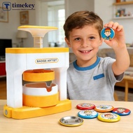 TIMEKEY Badge Maker Machine for Kids DIY Pin Button Press Kit Installation-Free with 48pcs Badges Ci
