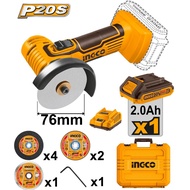 INGCO Cordless Angle Grinder Mini Cut-Off Tool | CAGLI76012