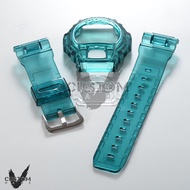 (Vcustom) DW6900 JELLY " BLUE GREEN " BAND AND BEZEL WATCH STRAPS