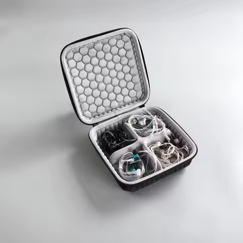 HiFi Earbud Headphones Hard Shell IEM Carrying Case Shockproof Portable Storage Organizer Box Gifts 