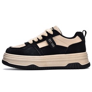 Mistery ด้านล่างหนา เครื่องหนัง PU รองเท้าแบนผ้าใบนักเรียน (MIS-754)