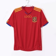 2010 Spain Home Retro Edition Football Jersey Short Sleeve Men's T-shirt