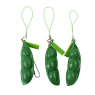Edamame Squeeze Happy Decompression Handy Tool Student Adult Decompression Gadget Keychain Bag Penda