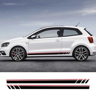 2PCS Car Side Stickers For VW Volkswagen Polo 6R 6C 9N2 9J GTI Auto Modification PVC Racing Style De