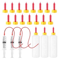 24 Pcs Kit Penyusuan Anak Domba dan Kambing Termasuk 3 Pcs Botol Domba 400ml, 15 Pcs Puting Kambing,