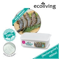 ECO LIVING 1.9/2.9L Rect Airtight Eco Smart Freezer Keeper with Drainer, Bekas Makanan, ECO-1637DB, 
