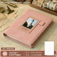 Vintage PU Leather A5 Refillable Ring Binder Notebook DIY Insert Photo Cover Journal 120g Acid-Free 