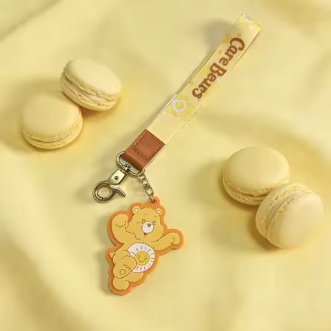 Care Bears Funshine Bear Wristlet Keychain – Yellow Sun Bear Bag Charm for Keys & Bags