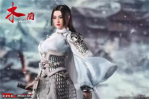 TBLeague PL2023-204B White Version Princess Female Warrior Hua Mulan Vivid Head Sculpt Carving with 