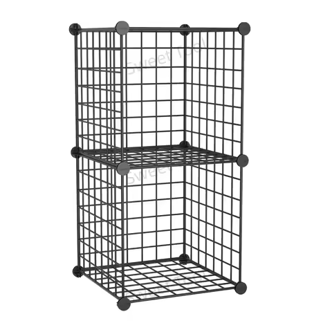 Wire Cube Storage 2-Cube Organizer Metal Grids Storage Bins Shelving Modular Bookshelf Shelf Closet 