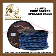 MONA Audio Cable HIGH GRADE 18GA WOVER BLUE SPEAKER WIRE l PURE COPPER - MS18100W