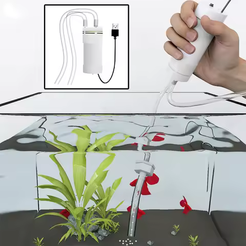 New Fish Tank Water Changer 5V 2A Electric Suction Plus Drainer USB Connector Small Vacuum Mini Powe