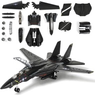 SEBUNAS 1:72 Skala F-14 Tomcat Fighter Jet Kit Model Binaan Pantas (Hitam) Model Pesawat Tentera F14