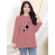 Women's Oversized Long Sleeve T-Shirt Women's Long Sleeve Distro T-Shirt / Star Streetwear T-Shirt L