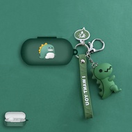 For Sony WF-C510 Case Cartoon Dinosaur Keychain Cute Silicone Soft Case Sony WF-C510 Shockproof Shel
