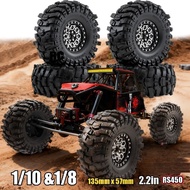 135mm Metal 2.2" Beadlock Wheel Rim Tire Set for 1/10 1/8 RC Crawler Car Axial SCX10 H8H  YK4083