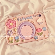 Ốp Lưng Silicon Hoa Cho iPad pro 11 Inch Ốp Lưng Bảo Vệ Cho Apple iPad Air 7/6 Ốp Lưng Mini7 360 Độ