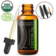Organic Castor Oil - 100% USDA Certified Pure Cold Pressed Hexane free + eBook - Boost Growth For Ey