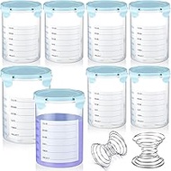 Skylety 8 Sets Plastic Paint Containers with Lids Airtight Paint Container with Stainless Steel Mixing Ball Touch up Paint Cups Paint Storage Containers Paint Container (Blue,1000 ml)