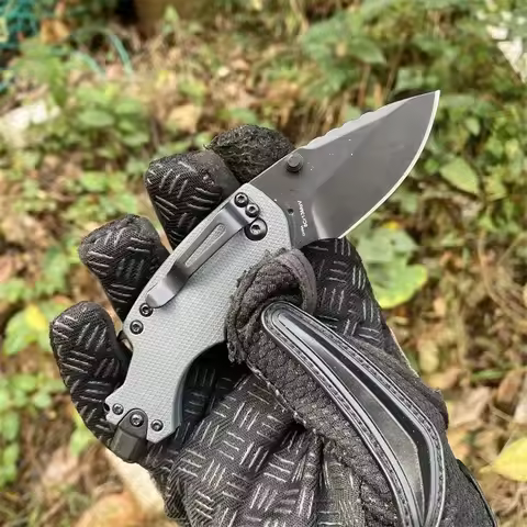 KS 8720 Nylon Glass Fibre Handle 8Cr13Mov Blade Folding Knife Outdoor Camping Self-defense Cutting A