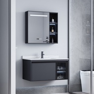 S-6💝Ceramic Whole Washbin Bathroom Cabinet Mirror Cabinet Simple Modern Alumimum Smart Bathroom Cabinet Combination Set