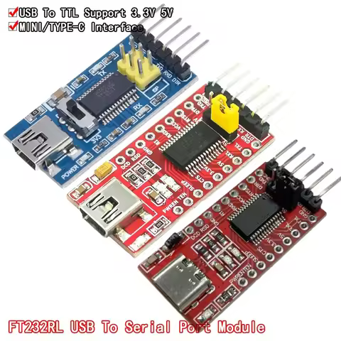 FT232RL FTDI Type-C to TTL Serial Converter Adapter Module 3.3V 5.5V FT232R Breakout Mini USB to TTL
