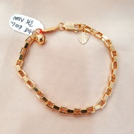 [NEW] 375 8K genuine gold square chain bracelet