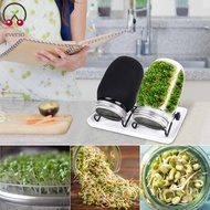 Seed Sprouting Jar Kit with 2 Wide Mouth Mason Jars Bean Sprouts Growing Kit with Stainless Steel Sc
