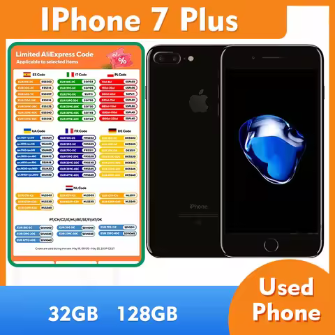 Apple iPhone 7 Plus 4g ROM 32GB/128GB iOS Smartphone Screen 5.5-inches Camera 12MP All Colours Good 